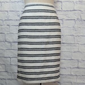 Calvin Klein Black & Navy Striped Knit Pencil Skirt Size 4